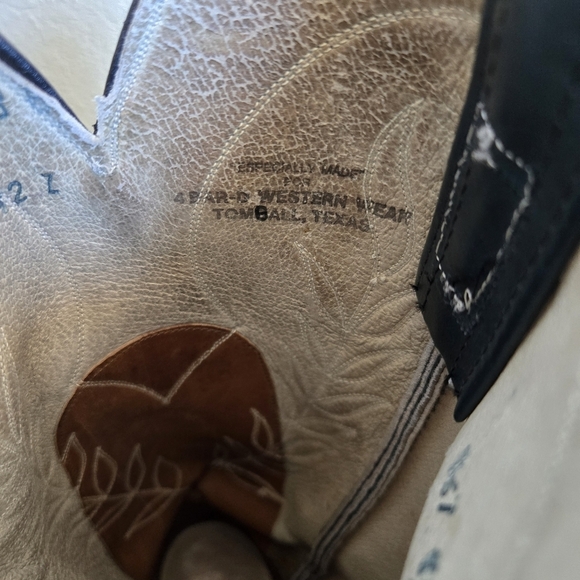 Vintage Green and Gray Western Wear Leather Boots 8 - Picture 7 of 12